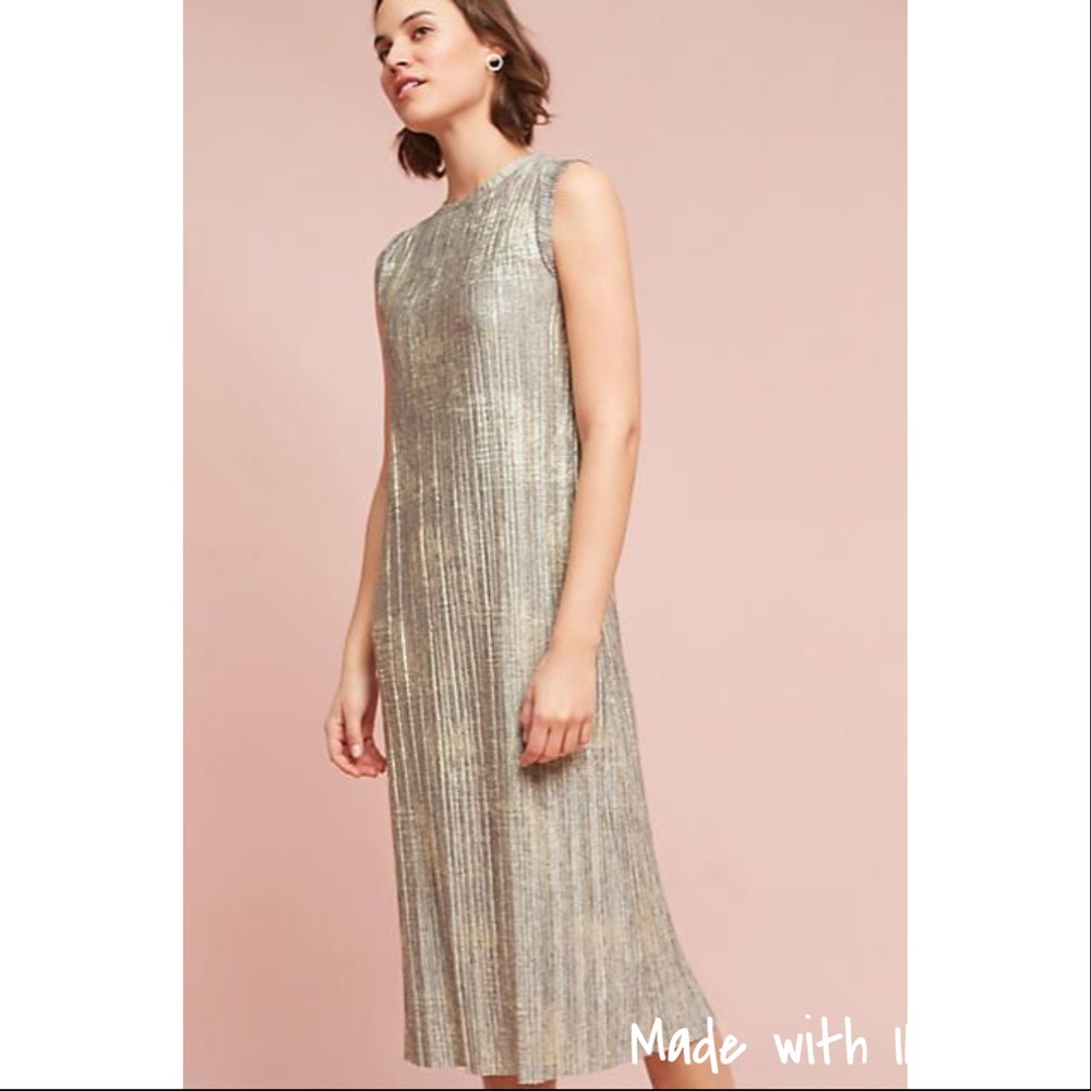 Anthropologie Akemi + Kin Corinna Metallic Dress